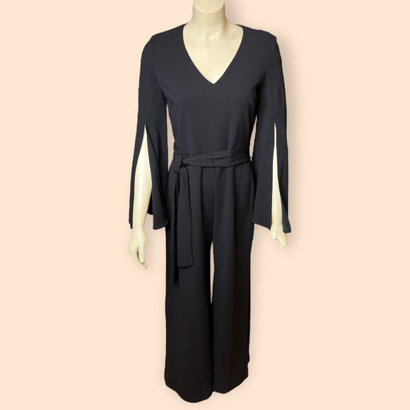 NWT Just...Taylor Black Split Sleeve Jumpsuit 1140MJ - Picture 2 of 8